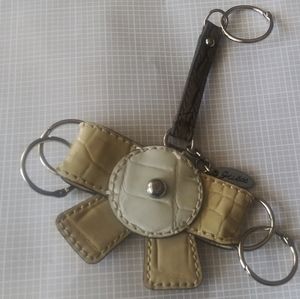 Designer Guess leather( silver color ) key holder